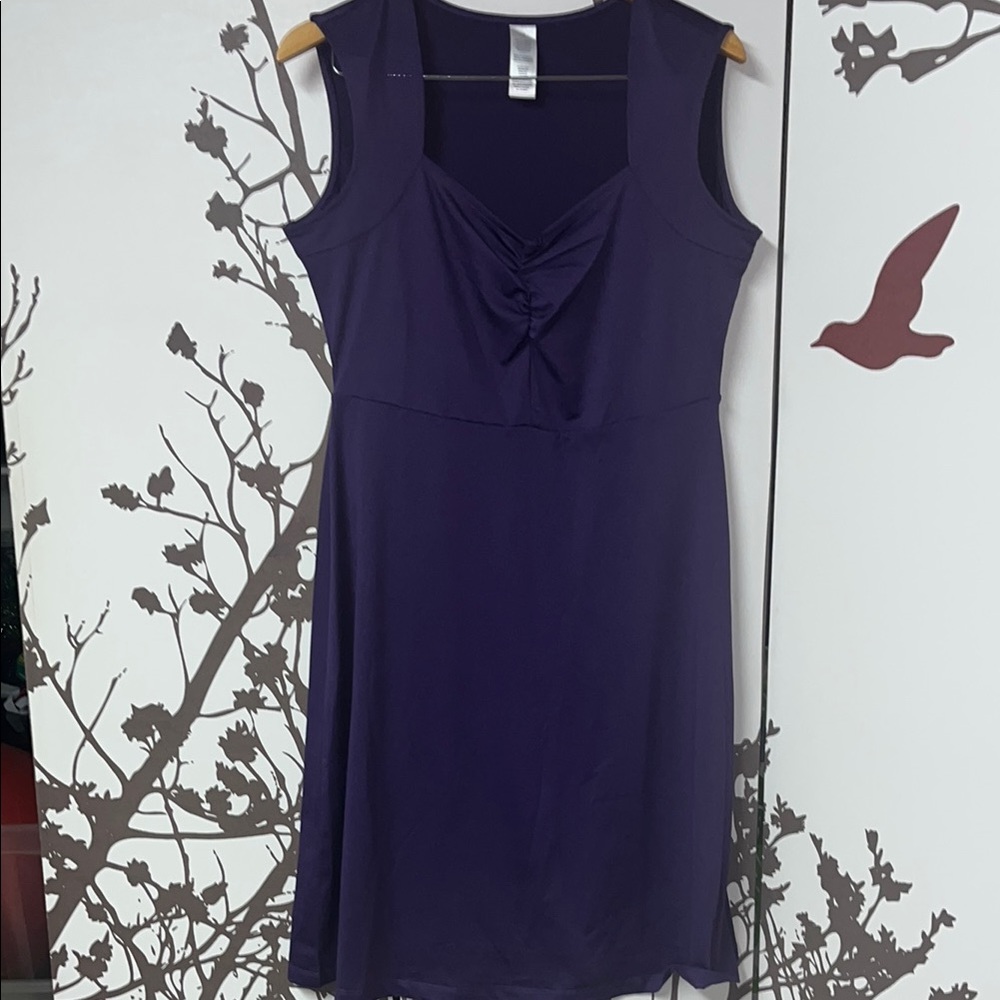 AVON Purple Ruched Midi Sundress for Cocktail Events $25